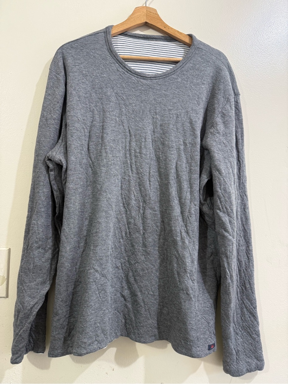 Faherty Gray Long Sleeve Crewneck Shirt